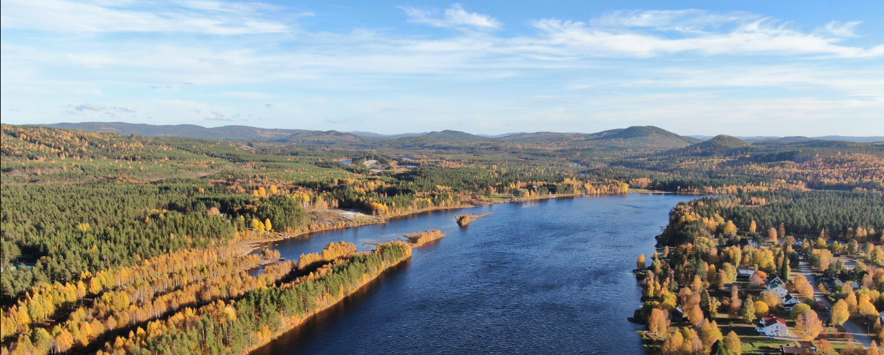 Drone photo over a river